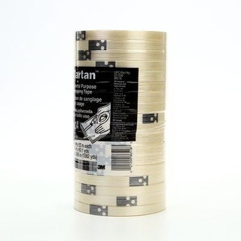 3M Tartan 8934 Transparente Cinta de fleje de filamento - 12 mm Anchura x 55 m Longitud - 4 mil Espesor - 86518