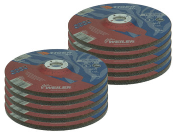 Weiler Tiger AO Rueda de desbaste con centro hundido 68372 - 7 pulg. - Óxido de aluminio - 24 - T