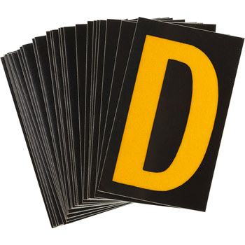 Imágen de Brady Bradylite Amarillo sobre negro Reflectante Exterior Carta 5890-D Etiqueta en forma de letra (Imagen principal del producto)