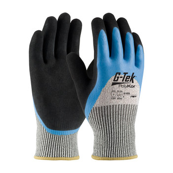 PIP G-Tek PolyKor 16-820 Negro/Blanco Grande HPPE Guantes resistentes a cortes - Longitud 10.4 pulg. - 616314-13107