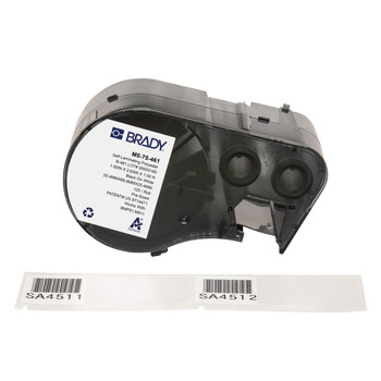 Brady M5-75-461 Etiquetas criogénicas autolaminadas - 2.625 pulg. x 1 pulg. - Poliéster - Negro sobre blanco, transparente - B-461