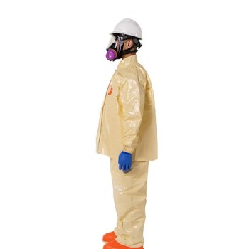 DuPont Tychem Conjunto de overol (tipo peto) y chamarra 6000 SFR FS750TLTMD000400 - tamaño Mediano - Tychem 6000 SFR - Tostado suave