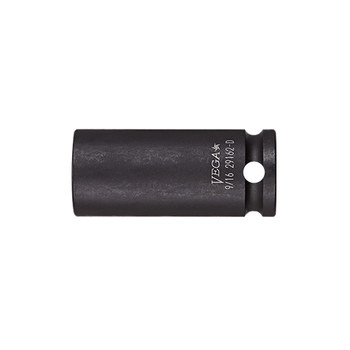 Vega Tools 21902-D 12 Puntos 19 mm Largo Toma De Impacto - Acero S2 Modificado - accionamiento 3/8 pulg. Cuadrado - D - Redondeado - 63.0 mm Longitud - 01833