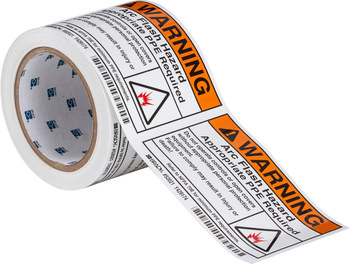 Imágen de Brady Negro/Naranja/Rojo sobre blanco Rectángulo Laminado Poliéster 52021 Etiqueta de arco eléctrico (Imagen principal del producto)