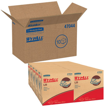 Kimberly-Clark Wypall L20 Limpiador 47044, Papel, - 9.1 pulg. x 16.8 pulg. - Blanco