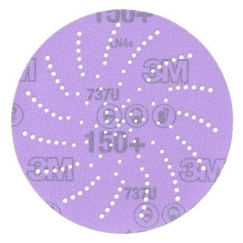 3M Hookit Cubitron II Clean Sanding Recubierto Óxido de aluminio cerámico Morada Disco de velcro - Óxido de aluminio cerámico - 5 pulg. - 150 - 31368