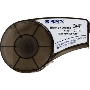 Imágen de Brady Negro sobre naranja Vinilo Transferencia térmica M21-750-595-OR Cartucho de etiquetas para impresora de transferencia térmica continua (Imagen principal del producto)