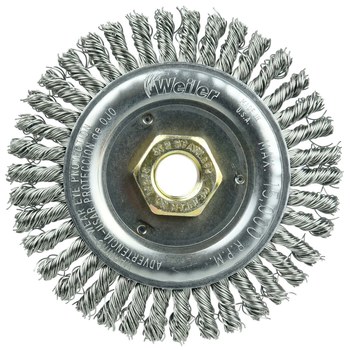Weiler Roughneck Max 13238 Cepillo de rueda - Anudado - Circular trenzado Acero inoxidable cerda