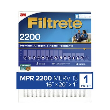 3M Filtrete Alérgenos y contaminantes domésticos de primera calidad 16 pulg. x 20 pulg. x 1 pulg. EA00-4 MERV 13, 2200 MPR Filtro de aire - 90100