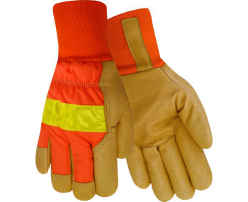 Imágen de Red Steer 59060 Naranja/Amarillo Pequeño Cuero Grano Piel de cerdo Cuero Guante para conductor (Imagen principal del producto)
