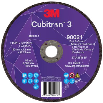 Imágen de 3M Cubitron 3 Disco de corte y rectificado 90021 (Imagen principal del producto)
