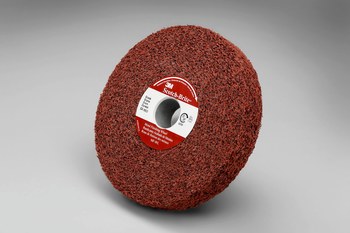 3M Scotch-Brite Convoluto Óxido de aluminio Mediano Rueda de desbaste - Mediano grado - Accesorio Eje - Diámetro 6 pulg. - Agujero Central 1 pulg. - Grosor 1 pulg. - Espesor: 1 in - 01862
