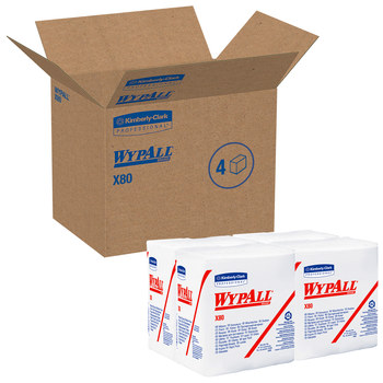 Kimberly-Clark Wypall X80 Limpiador 41026, Hydroknit, - 12 pulg. x 12.5 pulg. - Blanco