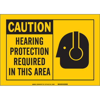 Imágen de Brady B-120 Poliéster reforzado con fibra de vidrio Rectángulo Amarillo Inglés Cartel de PPE 62807 (Imagen principal del producto)
