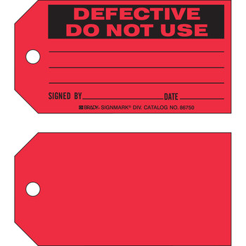 Imágen de Brady Negro sobre rojo Ojal de metal, Escribible Cartulina 86750 Etiqueta de mantenimiento (Imagen principal del producto)