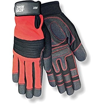 Imágen de Red Steer Ironskin 166 Negro/Rojo Grande Spandex/cuero sintético Spandex/cuero sintético Guantes de mecánico (Imagen principal del producto)