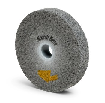 3M Scotch-Brite Convoluto Carburo de silicio Duro Rueda de desbaste - Fina grado - Accesorio Eje - Diámetro 4 pulg. - Agujero Central 1 pulg. - Grosor 2 pulg. - 94919