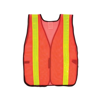 Global Glove FrogWear HV Chaleco de seguridad de alta visibilidad GLO-10-2IN - tamaño Grande - Malla Poliéster - Naranja de alta visibilidad - 01903