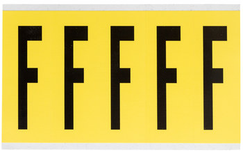 Imágen de Brady 34 Series Negro sobre amarillo Interior Paño de vinilo 34 Series Carta 3460-F Etiqueta en forma de letra (Imagen principal del producto)