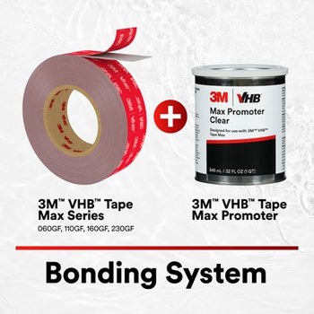 3M VHB Max-160GF Max - Alto rendimiento Gris Forro de película de cinta - 1 pulg. Anchura x 36 yd Longitud - 62 mil Espesor - 75978