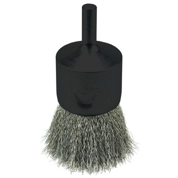 Weiler Stainless Steel Cup Brush - Shank Attachment - 1 in Diameter - 0.006 in Bristle Diameter - Cup Material: Standard - 10021