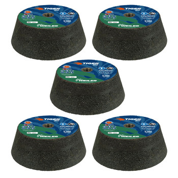 Muelas de vaso portátiles 68357 - 6 pulg. - Carburo de silicio - 16 - Q