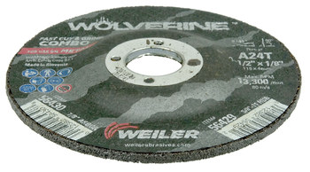 Weiler Wolverine Rueda de corte 56430 - Tipo 27 - rueda de centro hundido - 4-1/2 pulg - Óxido de aluminio - 24 - T