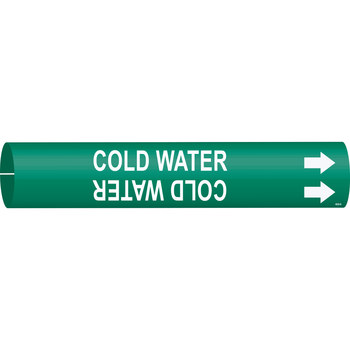 Imágen de Brady Bradysnap-On Blanco sobre verde Plástico B4029- Marcador de tubería a presión (Imagen principal del producto)