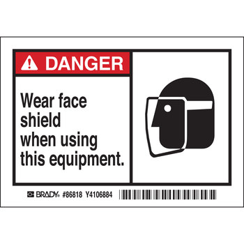 Imágen de Brady Negro/Rojo sobre blanco Laminado Poliéster 86818 Etiqueta de seguridad del equipo (Imagen principal del producto)