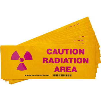 Imágen de Brady B-302 Poliéster Rectángulo Amarillo Inglés Cartel de radiación 20109KLS (Imagen principal del producto)