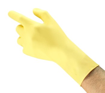Ansell AlphaTec 87-089 Amarillo 6.5 Caucho No compatible Guante resistente a productos químicos - acabado Pastilla inversa - Longitud 12 pulg. - 076490-13518