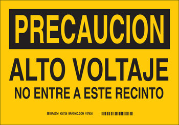 Imágen de Brady B-401 Poliestireno Rectángulo Amarillo Español Cartel de seguridad eléctrica 38726 (Imagen principal del producto)