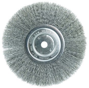 Weiler 01145 Wheel Brush - 8 in Dia - Crimped Steel Bristle