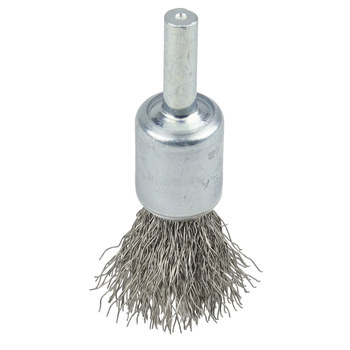 Weiler Acero inoxidable Cepillo de copa - Accesorio Vástago sin rosca - Diámetro 1/2 pulg. - Diámetro de la cerda 0.010 pulg. - Material de la copa: recubierto - 11011