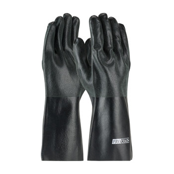 Imágen de PIP Procoat 58-8140DD Negro Universal PVC Apoyado Guantes resistentes a productos químicos (Imagen principal del producto)