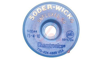 Chemtronics Soder-Wick #75 Trenza de desoldadura sin fundente - Azul - 0.11 pulg. x 10 pies