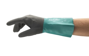 Ansell AlphaTec ANSELL GRIP™ 58-430 Verde/Gris 11 Nitrilo Apoyado Guante resistente a productos químicos - acabado Áspero - Longitud 12 pulg. - 076490-14897