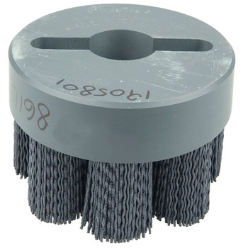 Weiler Bore-Rx Nailon Disco de cerdas - Fina grado - Accesorio Eje - Agujero Central 1 1/4 pulg. - Diámetro de la cerda 0.043 pulg. - 86113