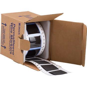 Imágen de Brady Permasleeve Negro Termocontraíble, Autoextinguible Transferencia térmica PS-1500-2-BK-S-2 Manga para impresora de transferencia térmica troquelada (Imagen principal del producto)