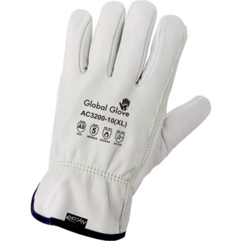 Global Glove Blanco Grande Cuero vacuno Guantes resistentes a cortes - 816368-02681