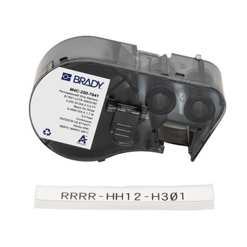 Brady PermaSleeve M4C-250-7641 Tubo termocontraíble - 5.5 pies - Poliolefina - Negro sobre blanco