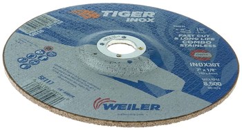 Weiler Tiger inox Disco de corte y esmerilado 58117 - 7 pulg. - INOX - 30 - T