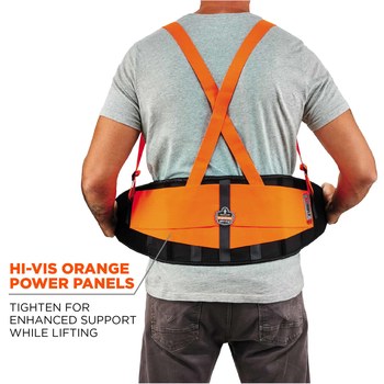 Ergodyne Proflex Cinturón de soporte para la espalda 100HV 11884 - tamaño Grande - Negro/Naranja