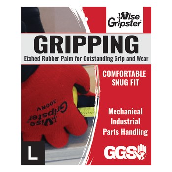 Global Glove Vise Gripster Rojo Mediano Poliéster/Algodón Poliéster/Algodón Guantes de trabajo - acabado Áspero - 856187-00113