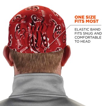 Ergodyne Chill-Its 6630 Rojo Hi Cool/Felpa Casquete - 720476-12508