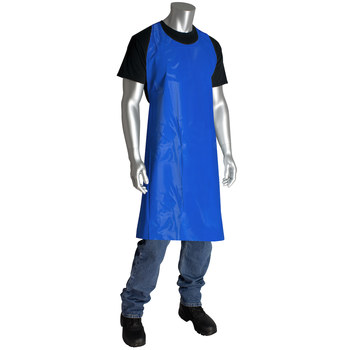 PIP QRP PolyTuff Delantal reutilizable T2 - tamaño 2XG - 30 pulg. x 50 pulg. - Azul - t2 2xl