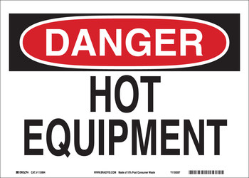 Imágen de Brady B-563 Polipropileno de alta densidad Rectángulo Blanco Inglés Cartel de seguridad del equipo 116159 (Imagen principal del producto)