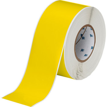 Brady THT-21-8591-YL Rollo de etiquetas troqueladas para impresoras - 3 pulg. x 3 pulg. - Poliéster - Amarillo
