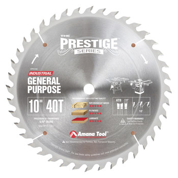 Imágen de Hoja de sierra circular Prestige PR1040 de Con la punta de carburo por 10 pulg., 5/8 pulg. de Amana (Imagen principal del producto)