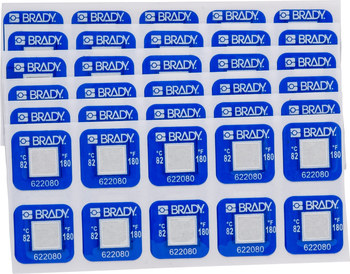 Imágen de Brady Blanco sobre azul Poliéster TIL-1-82C/180F Etiqueta indicadora de temperatura (Imagen principal del producto)